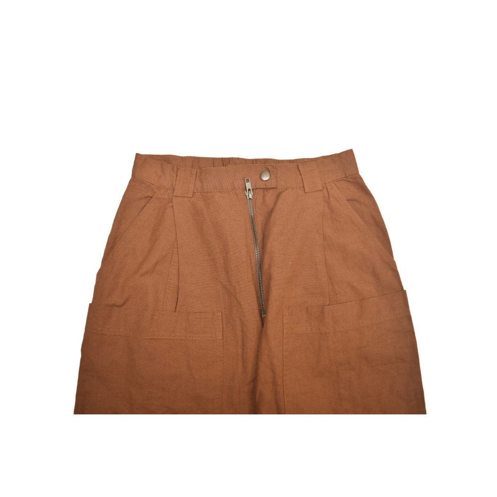 Urban Outfitters Pants Womens 4 Brown Cargo Linen Blend Relaxed Carpenter 28x26 - Picture 3 of 6